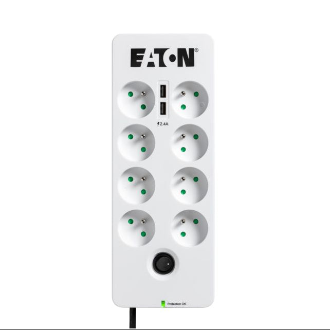 Eaton PB8TUF 8-Outlet Surge Suppressor 10A Black White